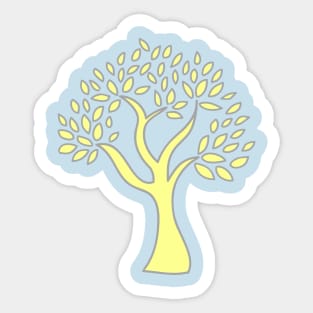 yellow bright bold tree Sticker